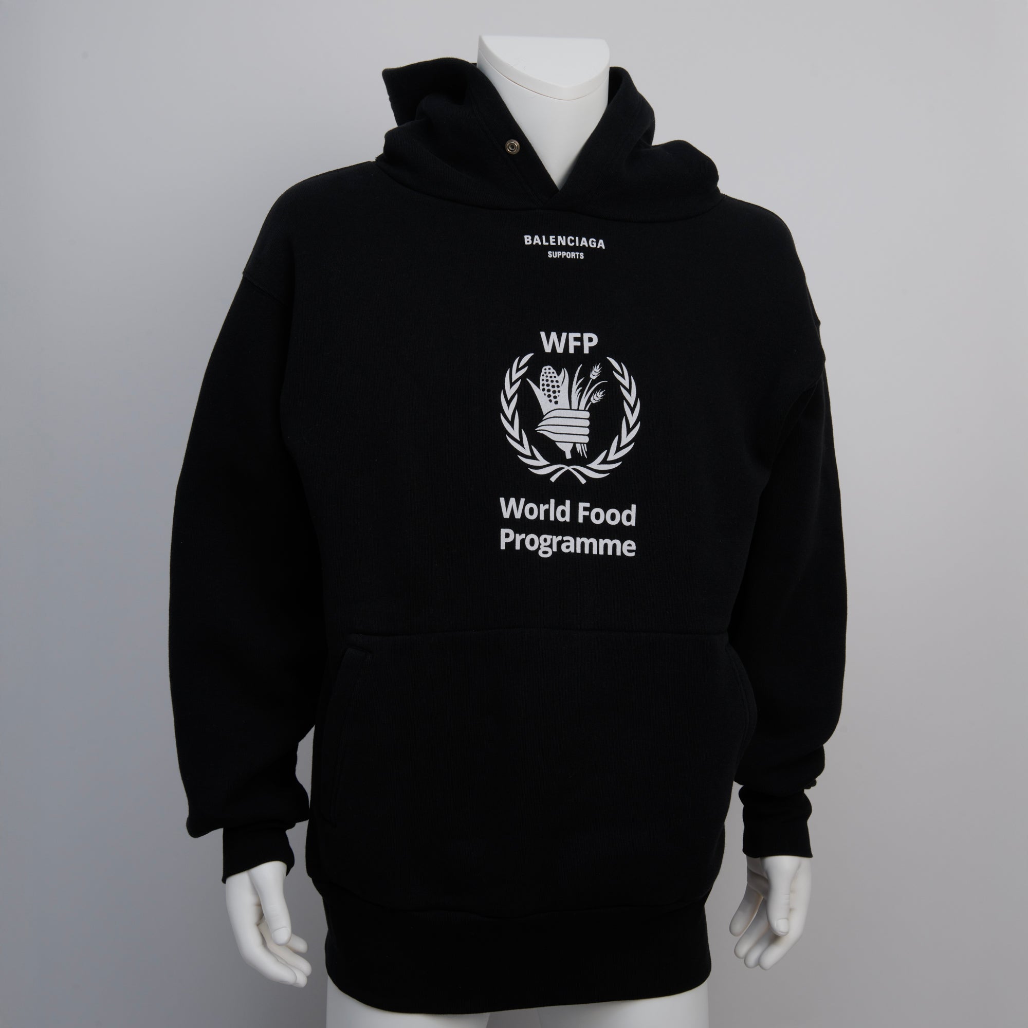 Balenciaga World Food Programme Black Hoodie Size XS