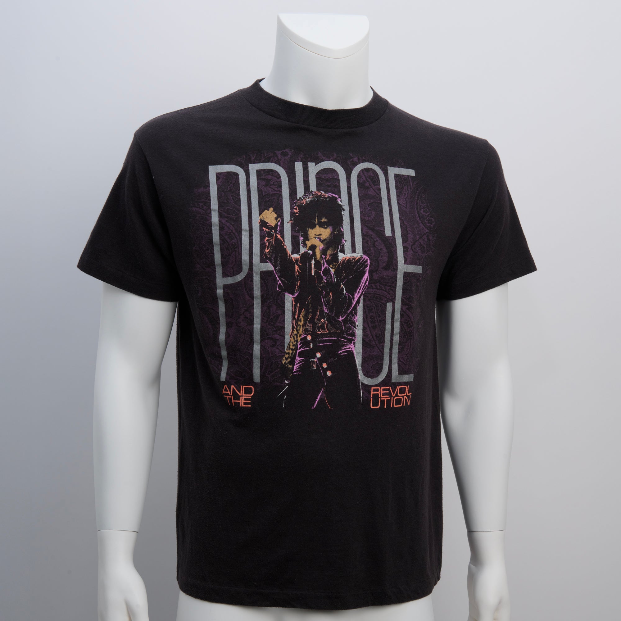 Prince World Tour 1985, Black Vintage T-Shirt, Size XL (Fits like L)