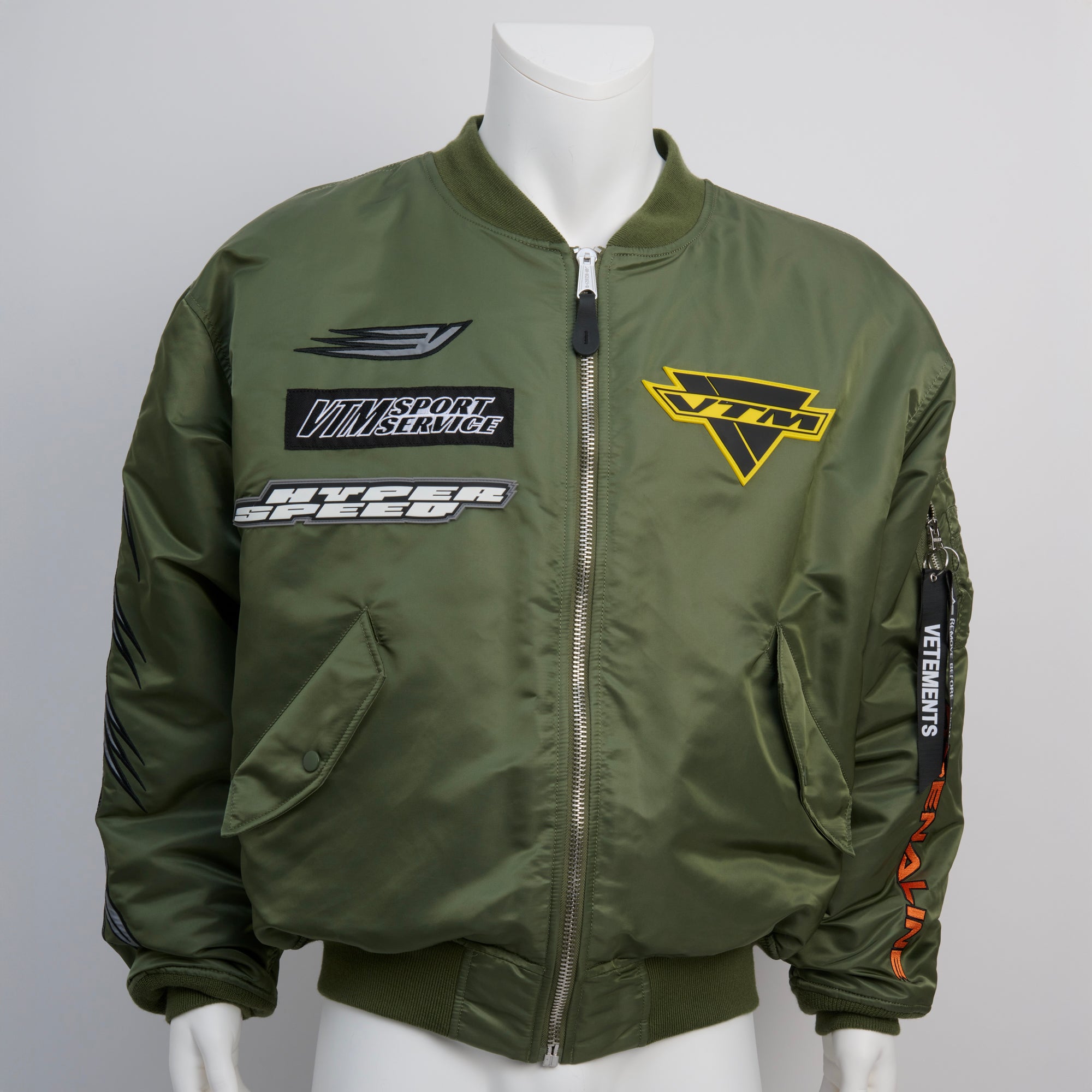 Vetements, Green Racing Logo Bomber, Size S