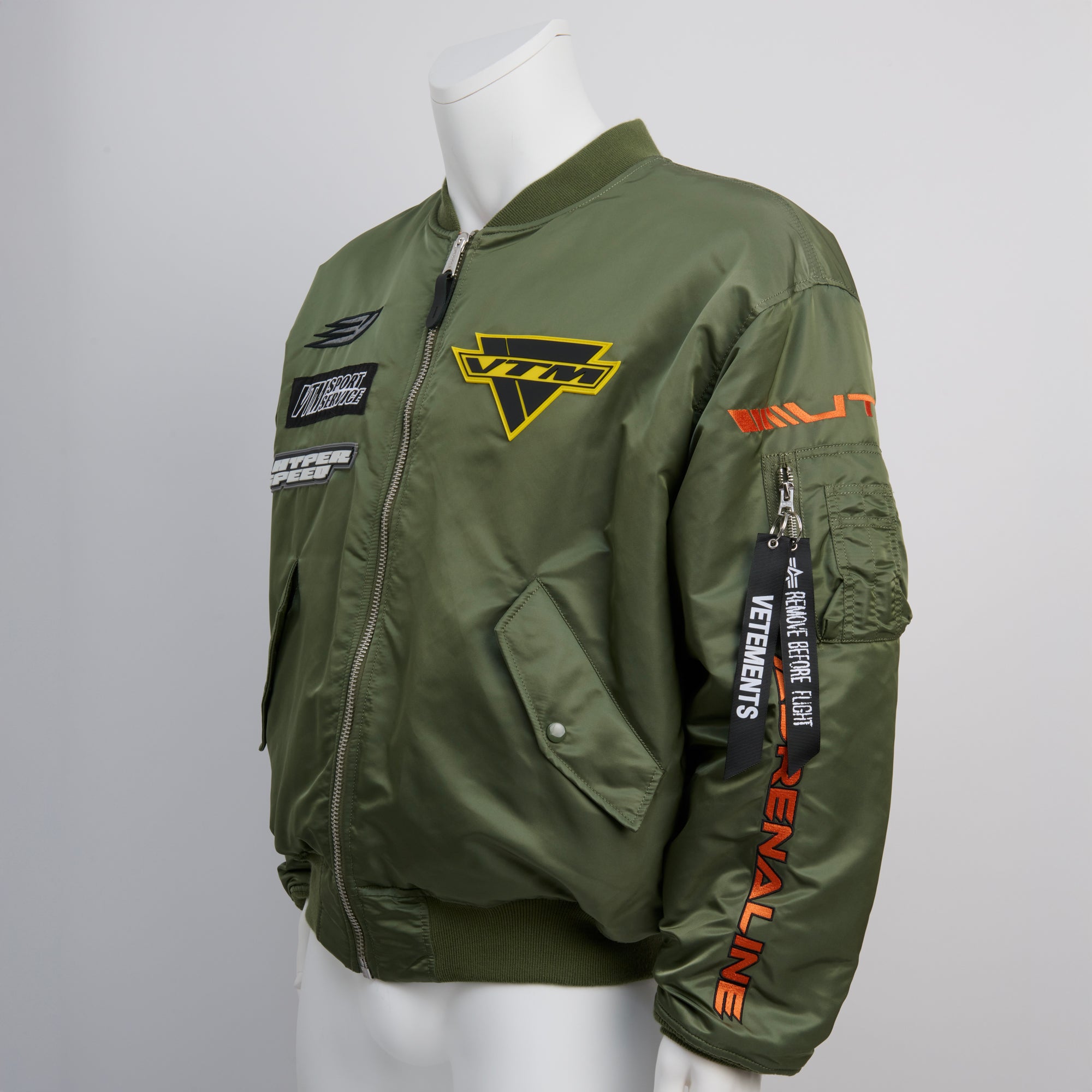 Vetements, Green Racing Logo Bomber, Size S