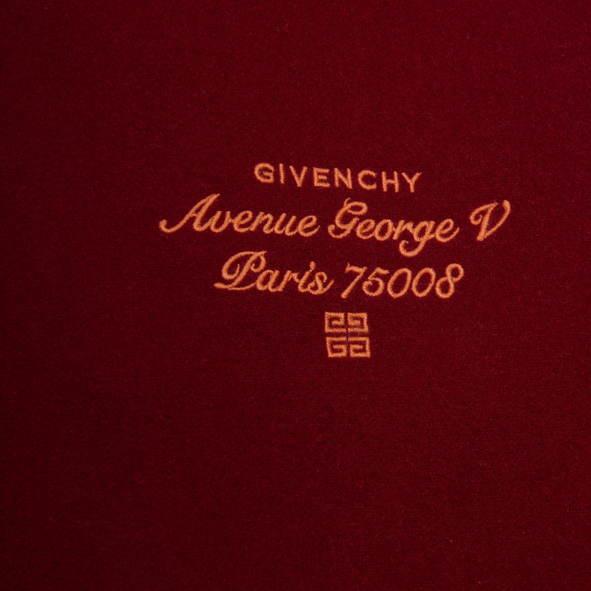 Givenchy, Red/Burgundy “Avenue George V” Bomber, Size 52