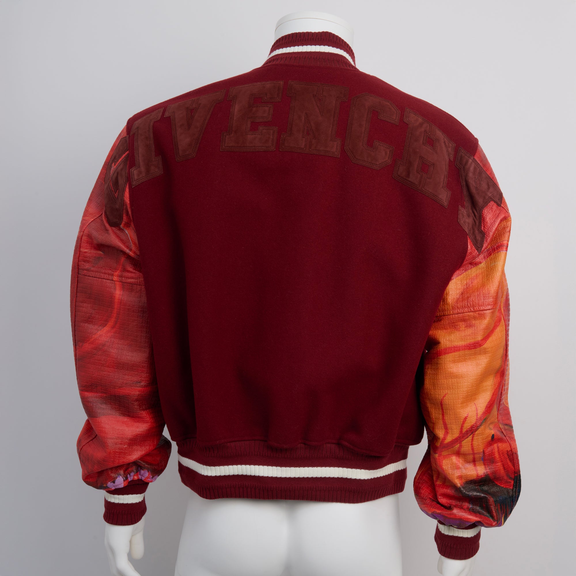 Givenchy, Red/Burgundy “Avenue George V” Bomber, Size 52