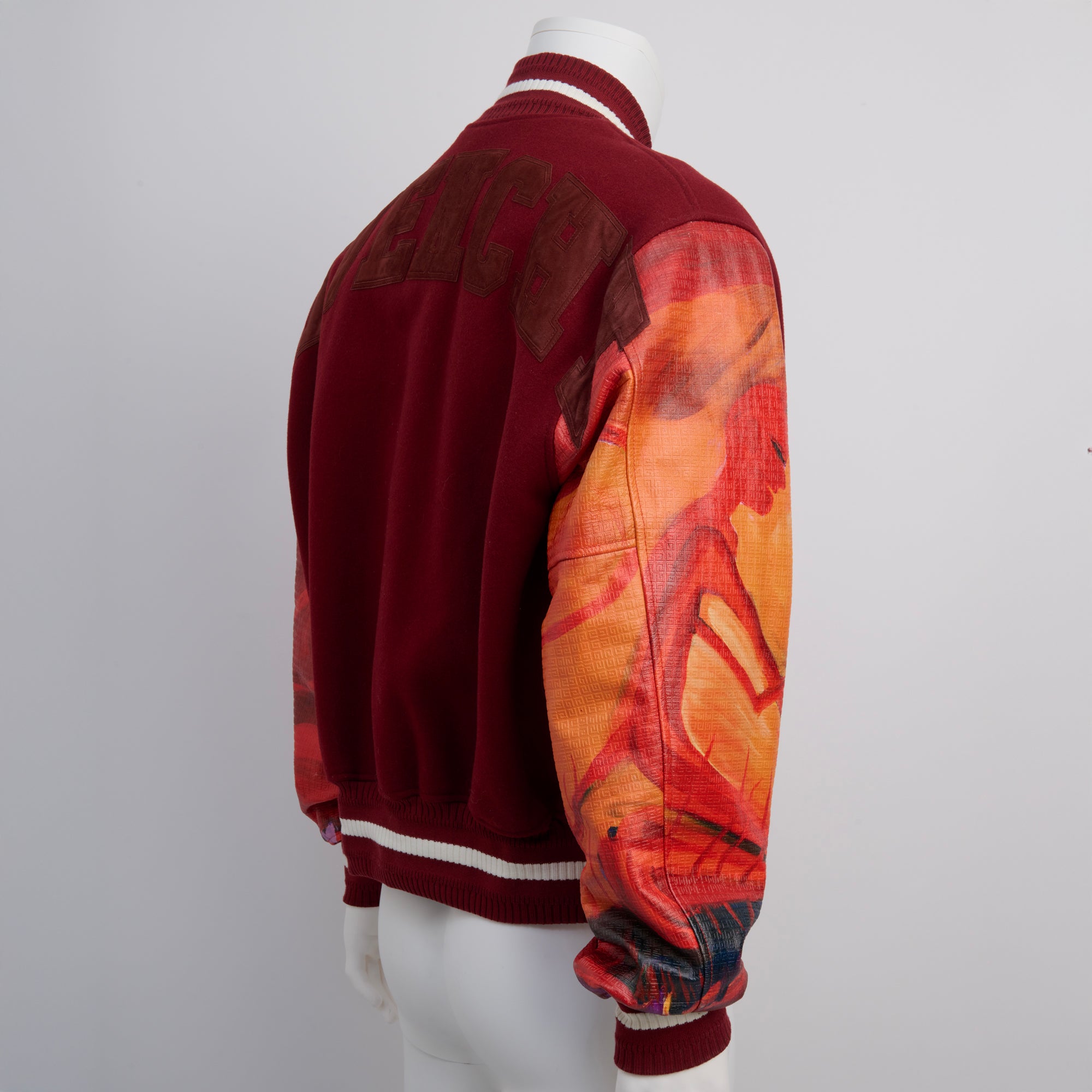 Givenchy, Red/Burgundy “Avenue George V” Bomber, Size 52