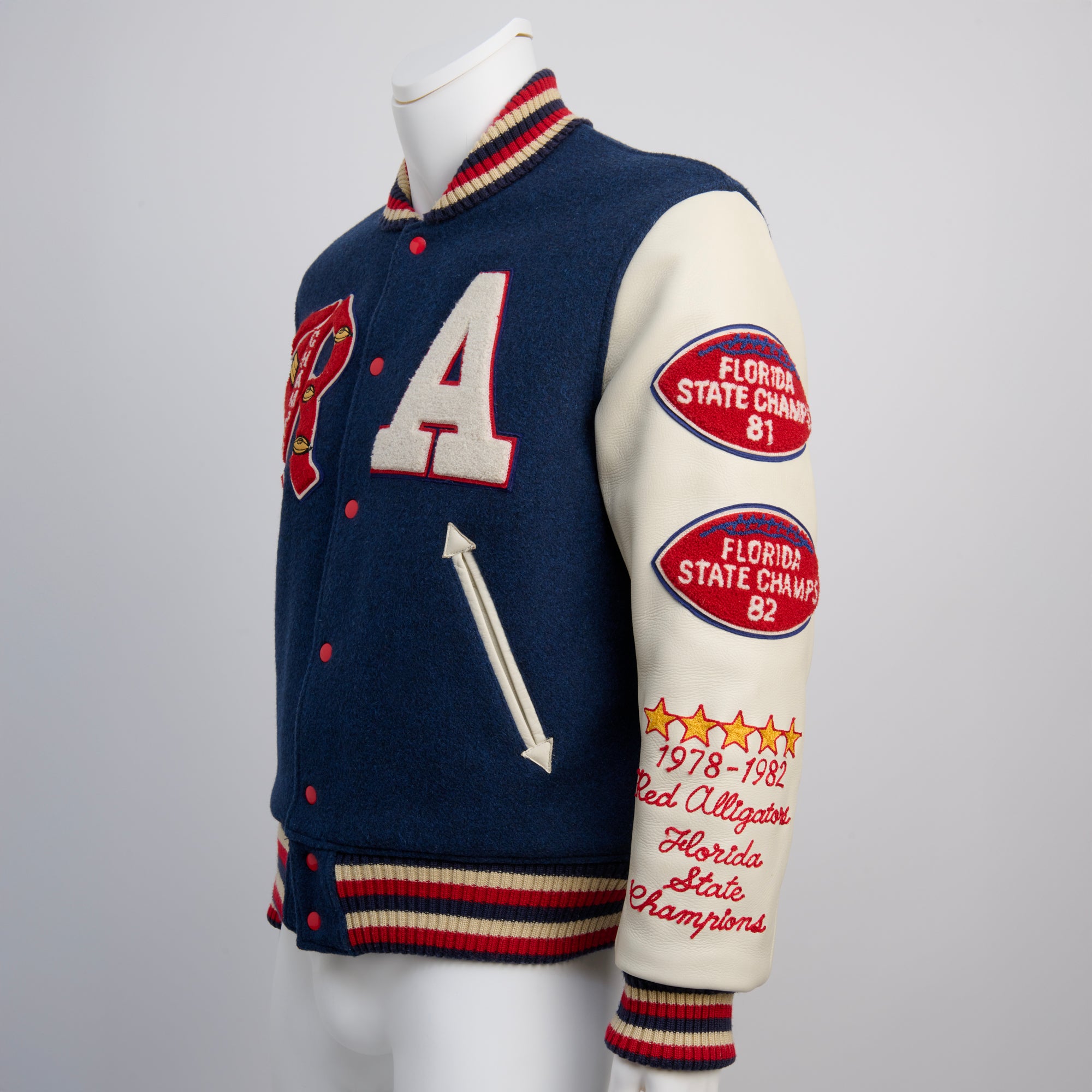 Whitesville, Blue/Red/White Florida Lettermen Jacket, Size 42