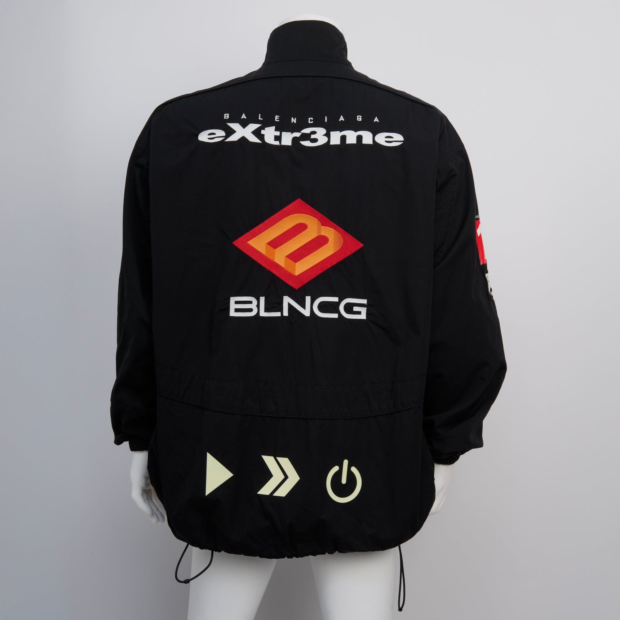 Balenciaga, Gamer Zipped Track Jacket in Black, Size 37