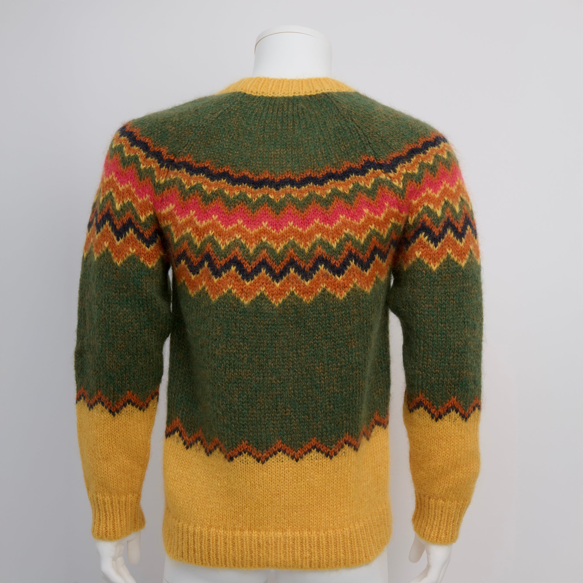 The North Face x Gucci, Green and Yellow Mohair Sweater, Size M