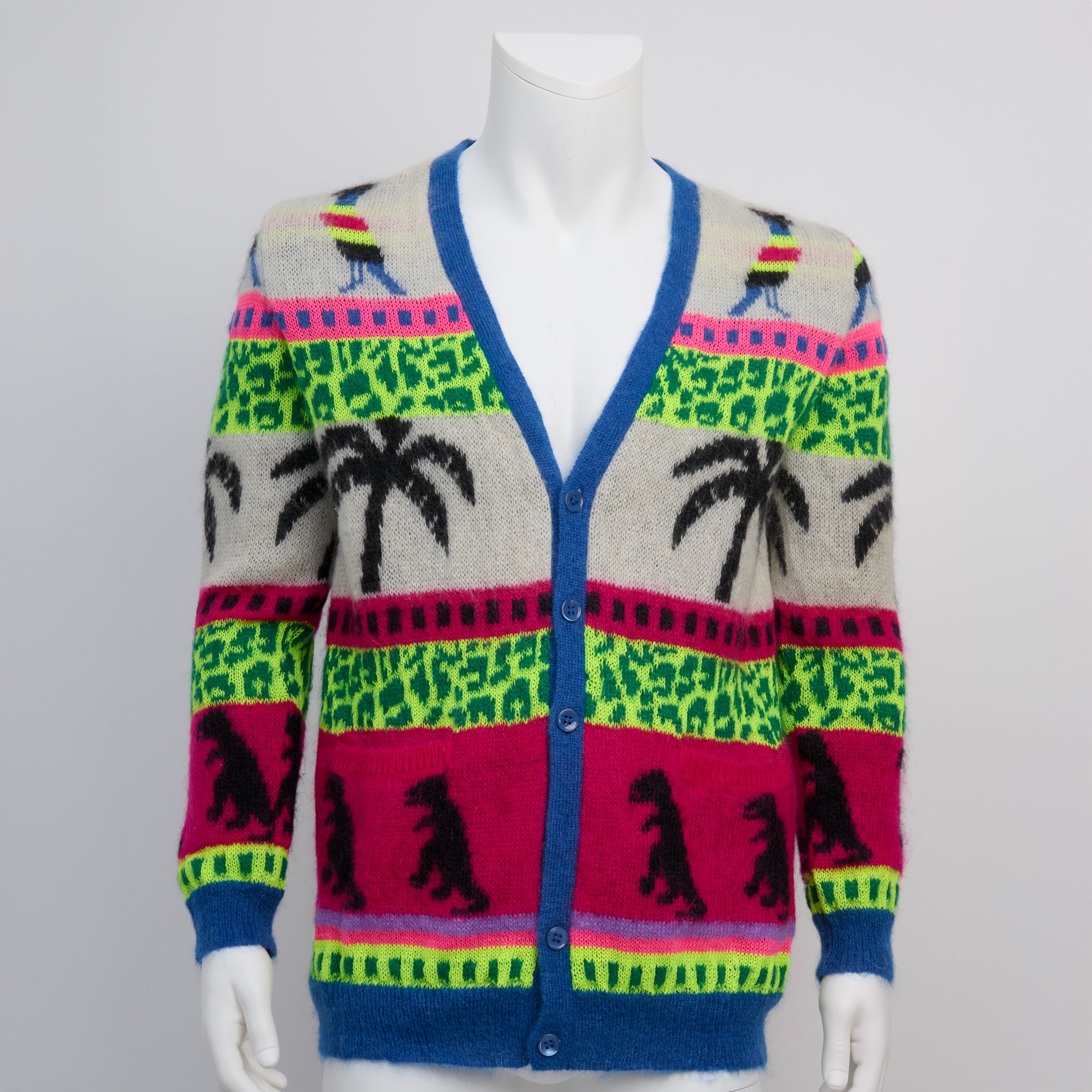 Saint Laurent, Dinosaur Palm Tree Knit Cardigan, Size M