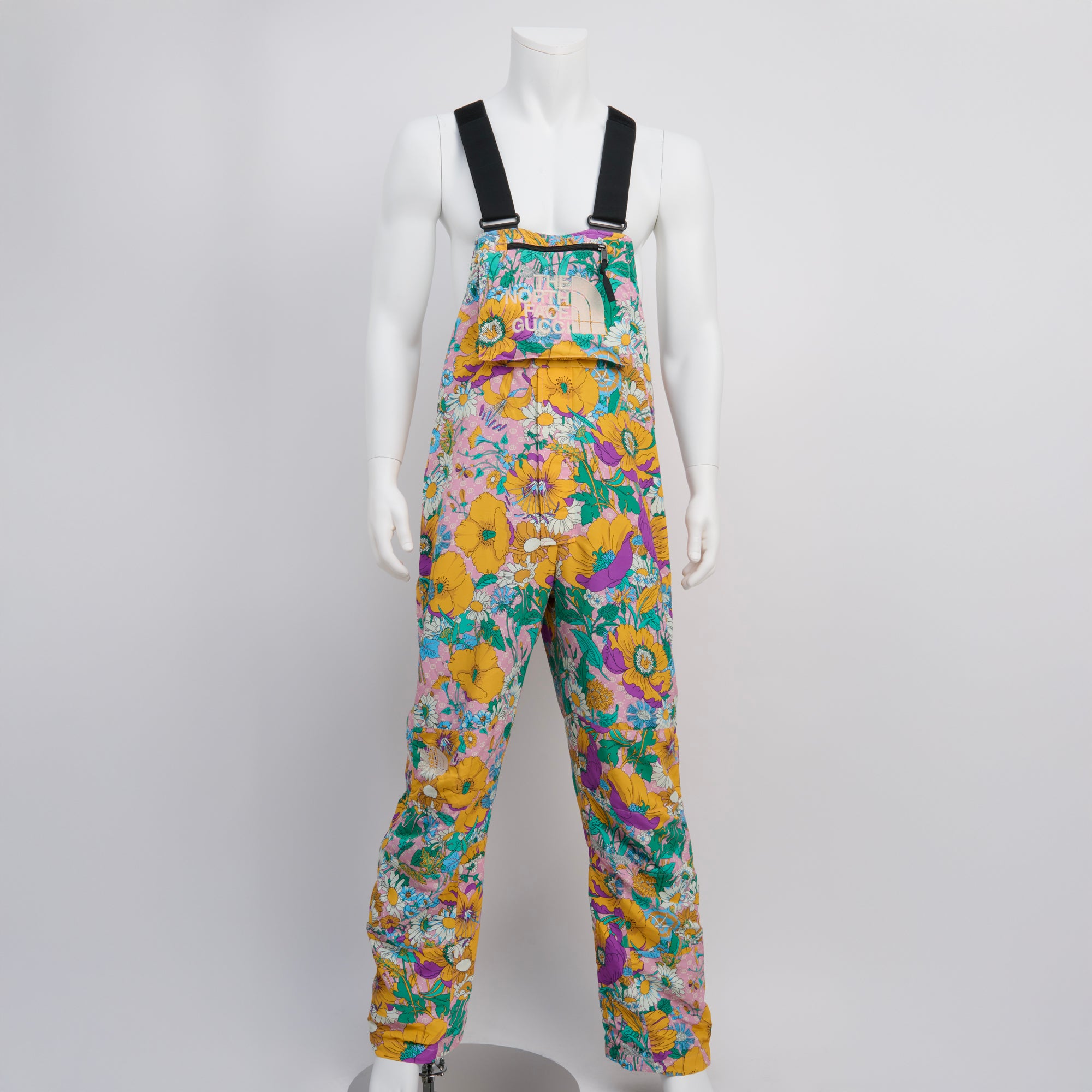 The North Face x Gucci Purple Floral Overalls Jumpsuit, Size M