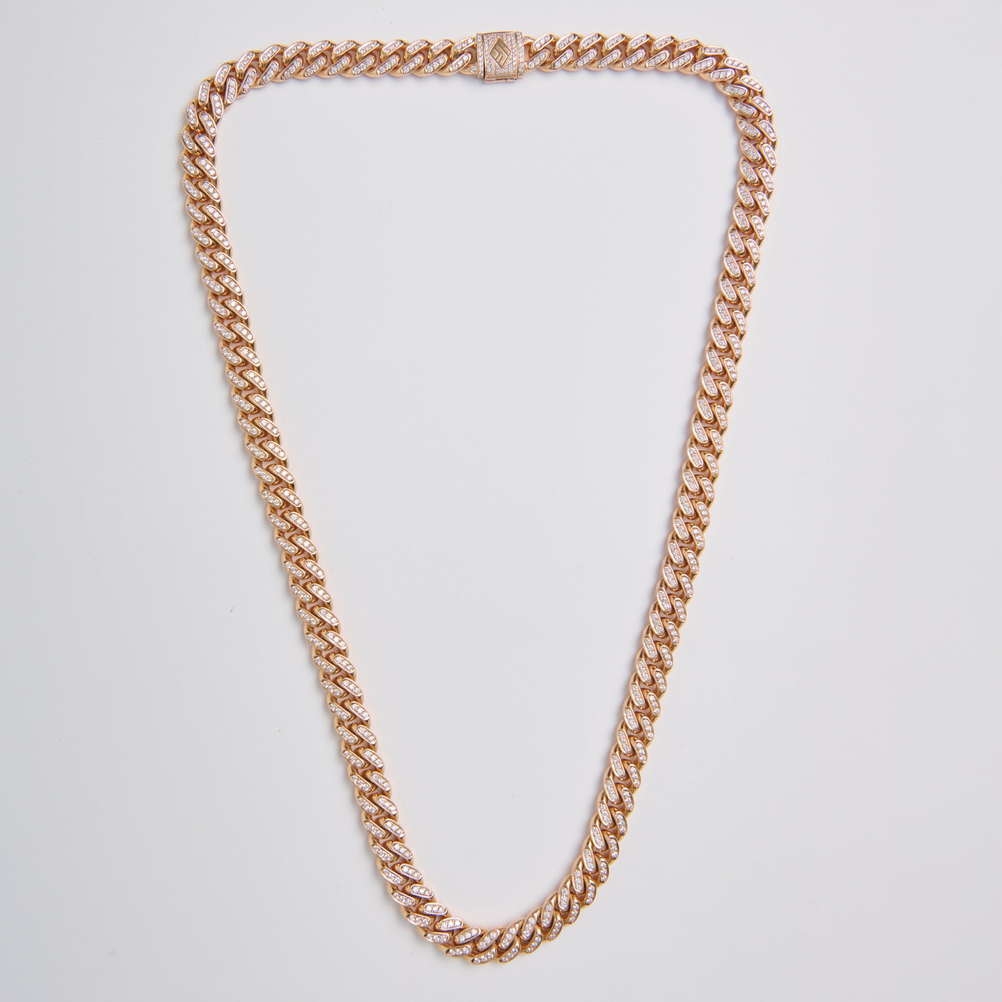 22" 14K Rose Gold 10MM Cuban Link Chain