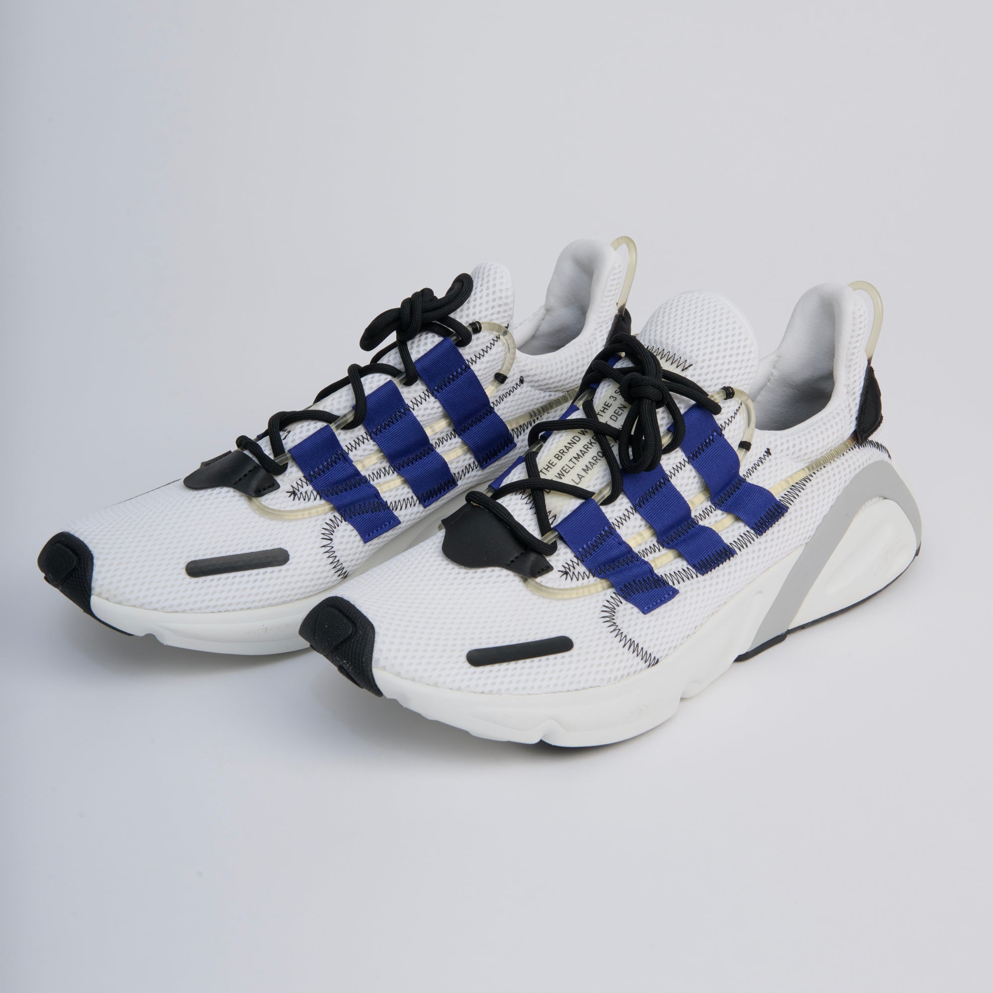 Adidas, LXCON Sneakers, White/Blue/Black, Size 12.5