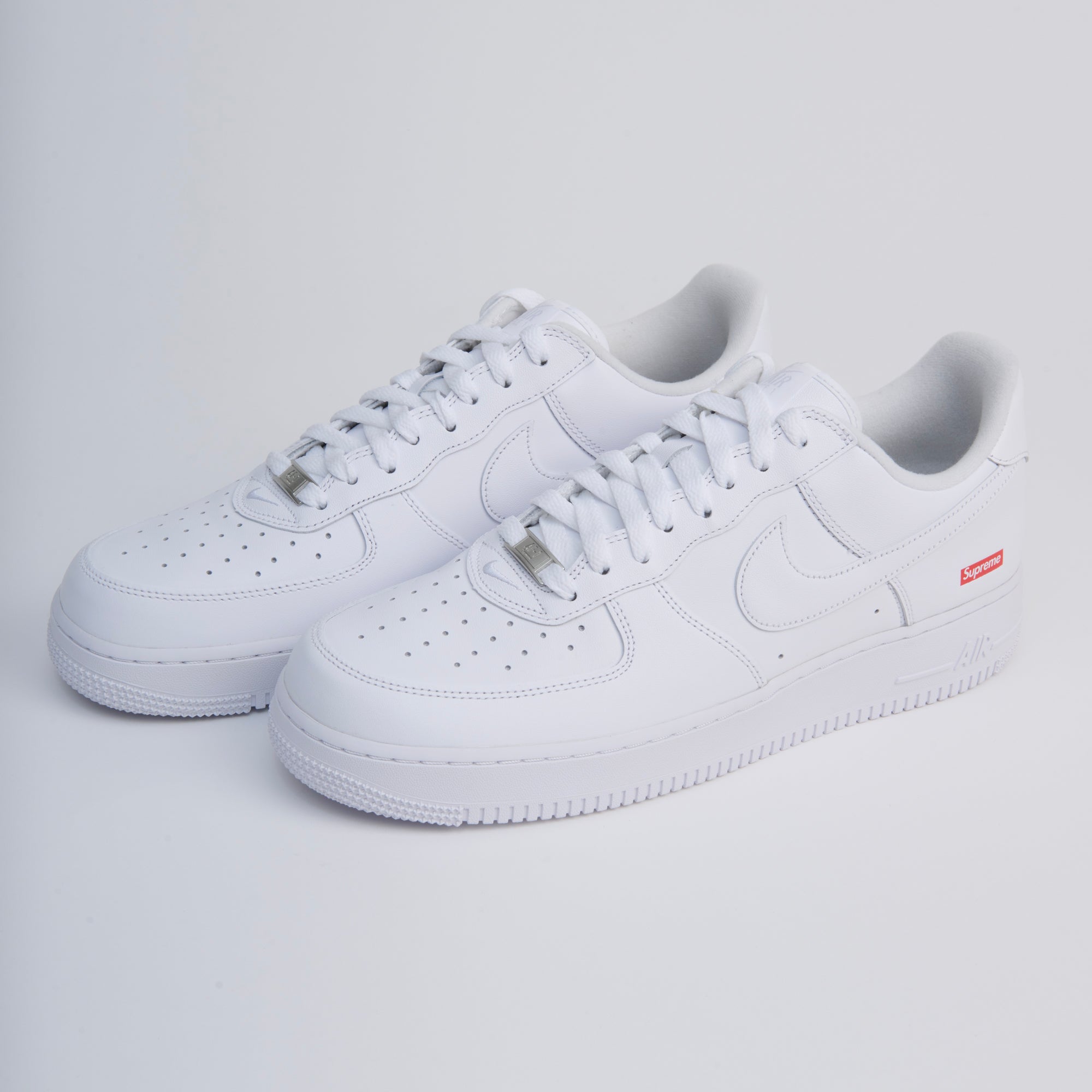 NIKE, White Air Force 1 Low/Supreme Sneakers, Size 11.5