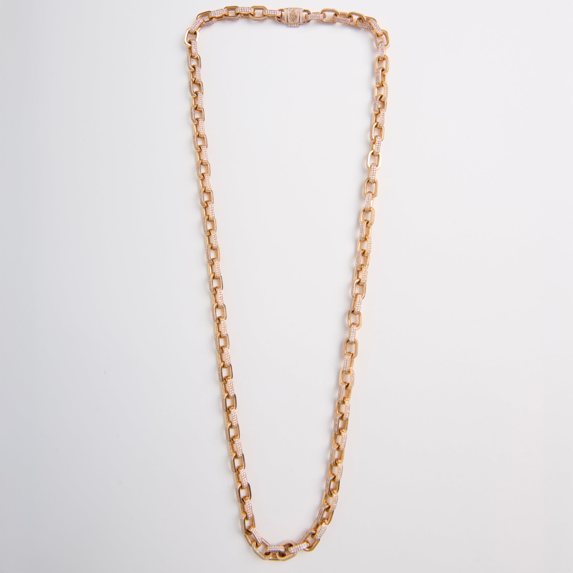 24" 18K Rose Gold 8MM Hermes Link Chain